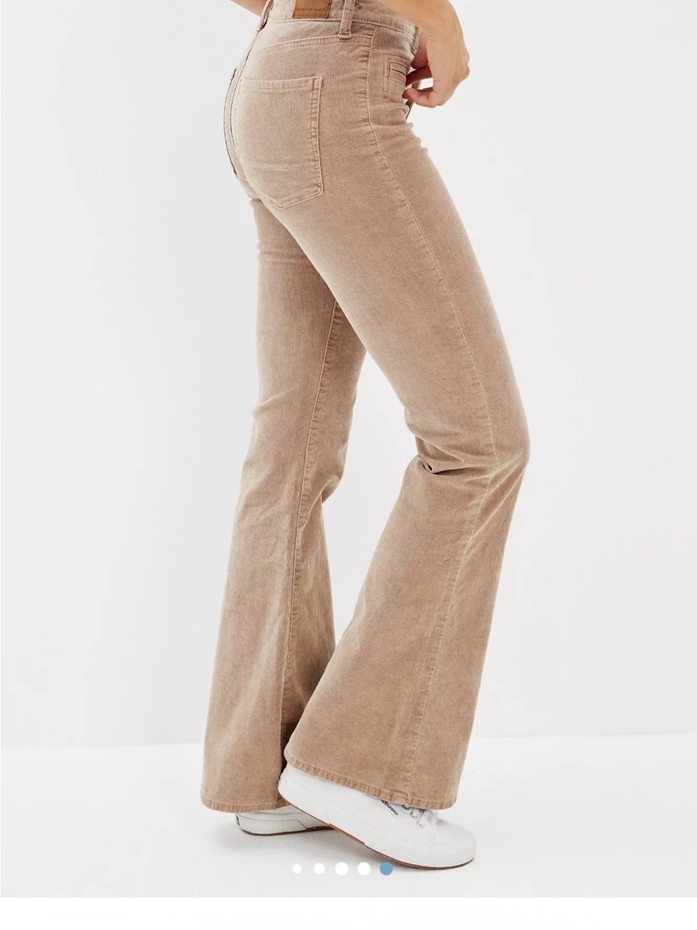 American Eagle Super High Rise Corduroy Flare Pants Button Fly Size 6 - Picture 6 of 10